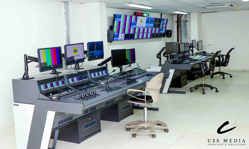 Lighting rig in the TV studio complex, Lagos