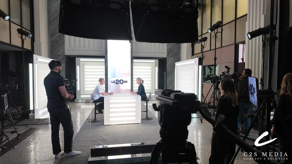 Lighting and camera setup in the Reception Hall